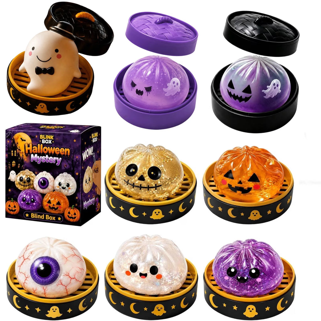 Halloween Dumpling Squeeze Squishy Toy, Cute Slow Rising Halloween Squishy Stress Relief Toy, Soft Sensory Fidget Toy for Party Favors, Trick or Treat Gifts & Collectors
