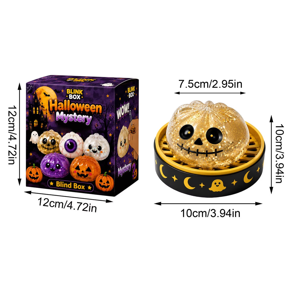 Halloween Dumpling Squeeze Squishy Toy, Cute Slow Rising Halloween Squishy Stress Relief Toy, Soft Sensory Fidget Toy for Party Favors, Trick or Treat Gifts & Collectors